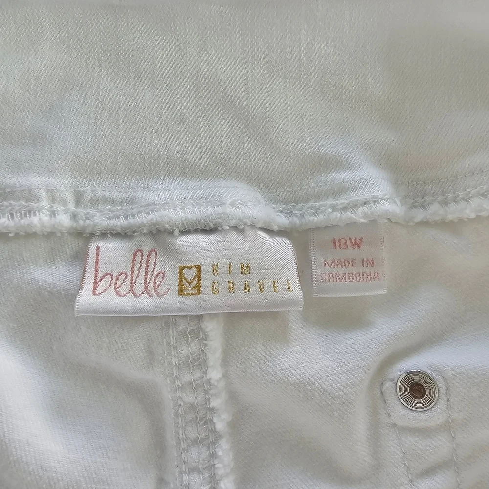 Belle By Kim Gravel 18w Woman's White Cropped Ankle Jeans - Picture 10 of 13